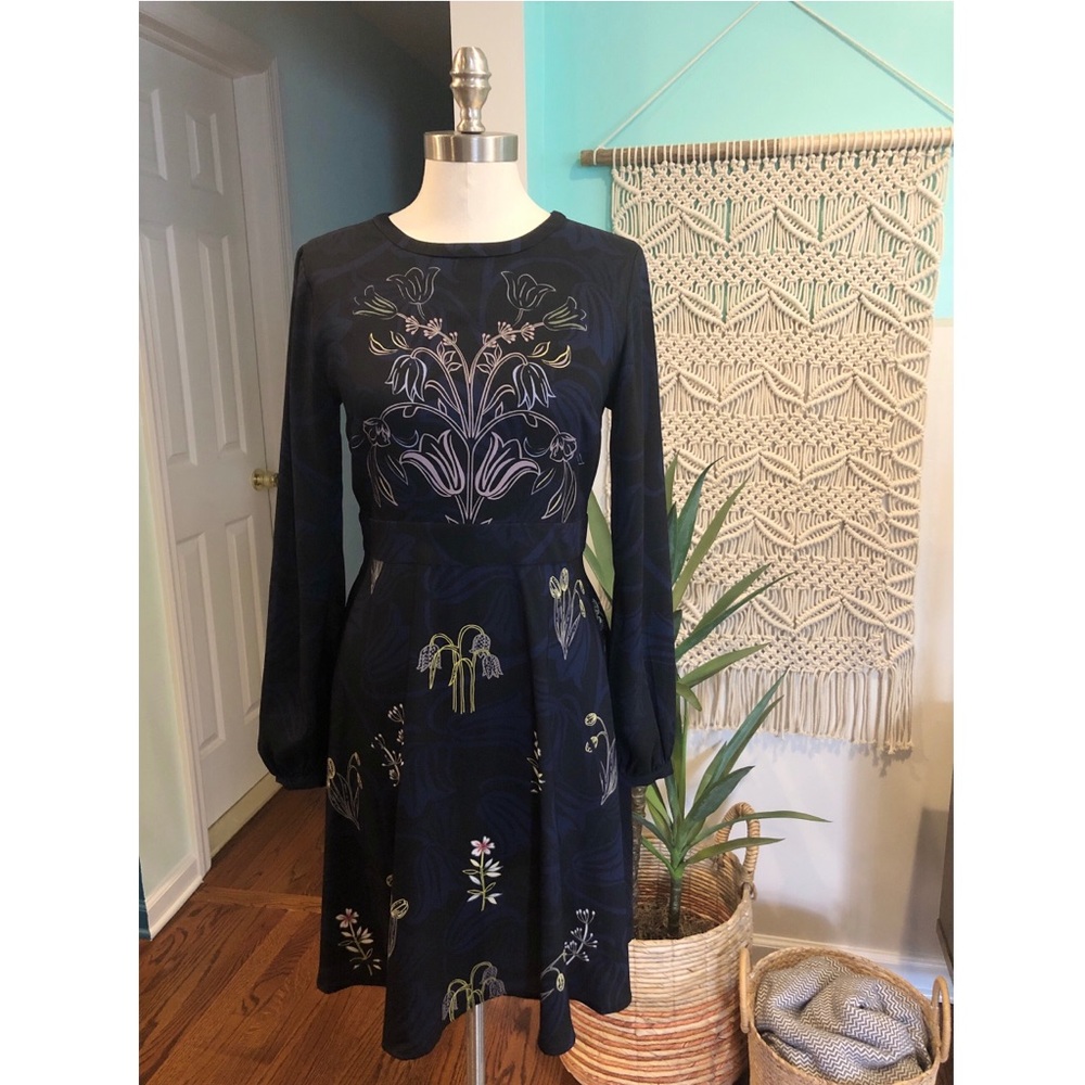 LOFT Long Sleeved A-line Flare Dress